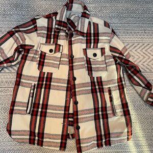 Lucky Brand Red and Black Plaid Shacket